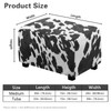 Eritanaer Cow Print Waterproof Stretch Ottoman Cover, Square Folding Storage