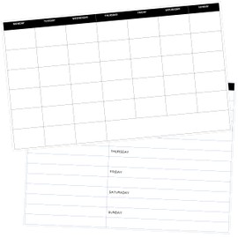 Iconikal Magnetic Monday Start Calendar Dry Erase Month and Week Planner, 14 x 11 inches, 2-Pack Set