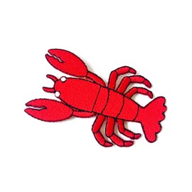 TH Lobster Shrimp Red Color Cartoon Logo Biker Motorcycle Embroidered Sew on Iron on Patch for Backpacks Jackets Clothing