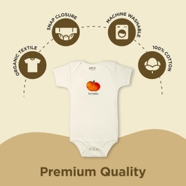 Kee-Ka Baby Clothes - Unisex Newborn Bodysuit - Organic Cotton Short Sleeve Onesie with Print (Pumpkin, 3-6 Months)