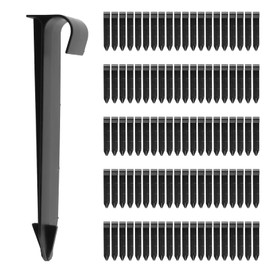 Tesmotor Pack of 100 Garden Hose Anchor Ground Spike Mounting Anchor for Drip Hose Pearl Hose Plug-in Fork, Ground Anchor for Drip Irrigation, Hose Holder, Lawn Grid/Lawn Cloths