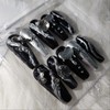 [Handmade nail tip] Melting black - stiletto / [수제네일팁] 멜팅