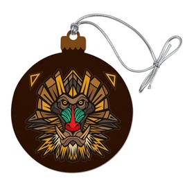 GRAPHICS & MORE Mandrill Baboon Face Monkey Primate Wood Christmas Tree Holiday Ornament