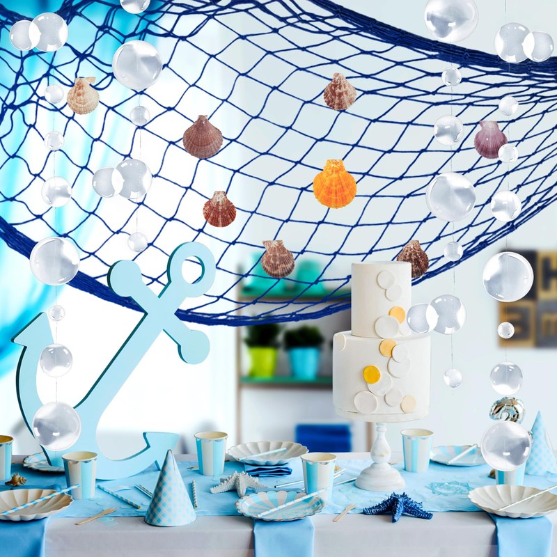 ZERODECO Nautical Decor, Natural Fish Net Party Decorations for Pirate