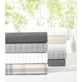 Dormisette Luxury German Flannel Sheets & Pillowcases Set, 4 Piece (White, King)