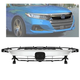 KUAFU Front Upper Grille Grill Compatible with 2021-2022 Honda Accord Chrome Bumper Hood Grille Silvery