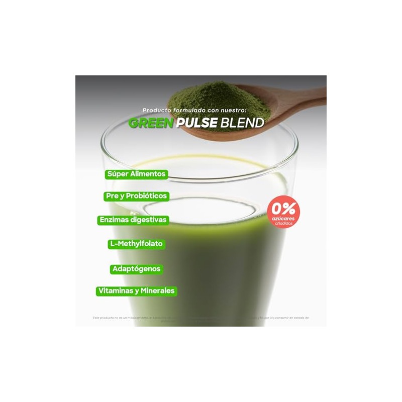 GreenPulse Harmony Greens Jugo Verde en Polvo Sabor Limón Té