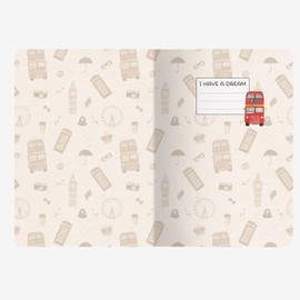 3 x Legami London Themed A6 Paper Notebook w Back Pocket & Elastic Closure | 164 Lined & 24 Detachable Pages | Portable Diary Journal | Ideal for Writing Notes at School Office & Work