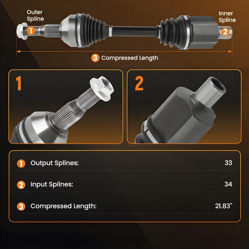 Front Left CV Axle Shaft Assembly for Chevy Impala