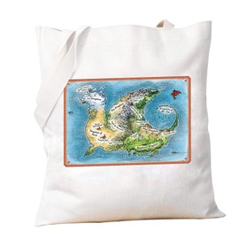 PXTIDY Map of Wings Fire Tote Bag Wings Fire Novel Inspired Fire Kingdom Wings Fire Darkstalker Dragon Bookish Gifts