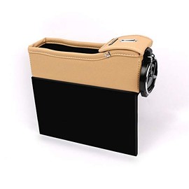 Autopeck - Organizador de asiento de coche de piel sintética de alta calidad, organizador de bolsillo lateral para asiento de coche, organiza con     