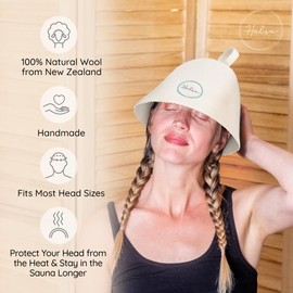 Halsa Sauna Hat, 100% Merino Wool Sauna Cap, Soft & Durable Heat Protection for Sauna, Banya, Steam Room for Men & Women - Ideal for Hot Room Therapy & Sauna Grey