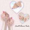 Sun&Beam Nails Handmade Nail Tip, Short, Round, Red, White, Pink,