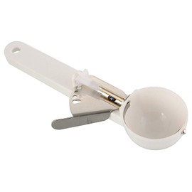 Ice Cream Scoop Spoon with Plastic Handle, Spring and Steel Trigger in white