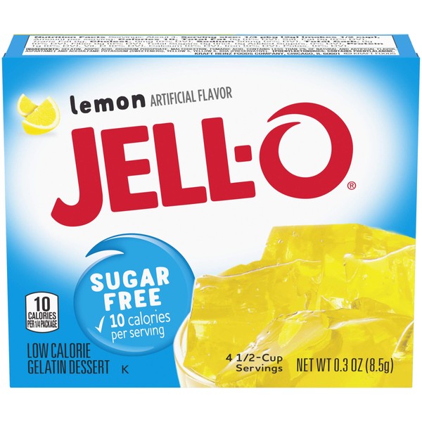 Jell-O Lemon Sugar-Free Gelatin Mix (0.3 oz Boxes, Pack of 24)