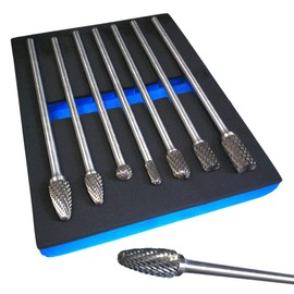 Rotary Burr Set Extra Long 150mm Shank Tungsten Carbide Burrs 7PC High Quality