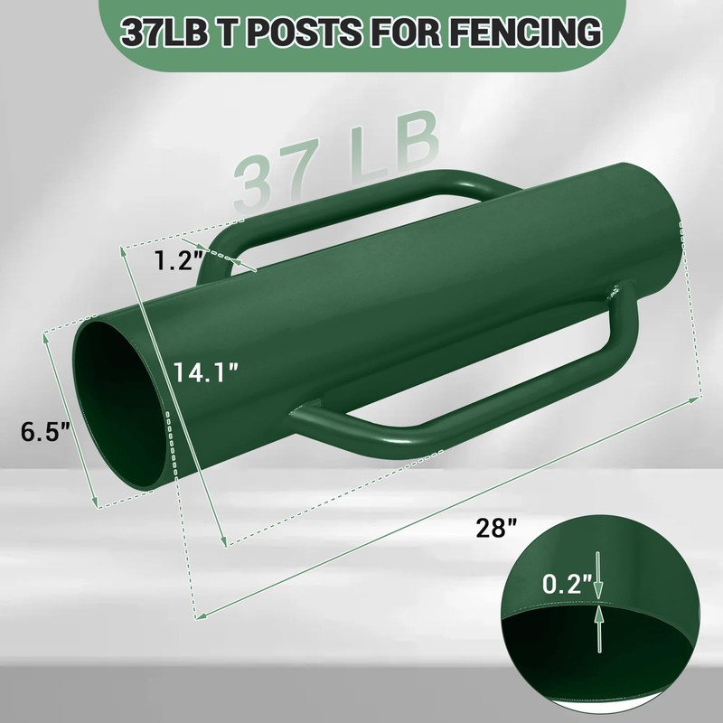 Gaderth 37 Lbs Fence Post Driver with Handle,Manual T Post