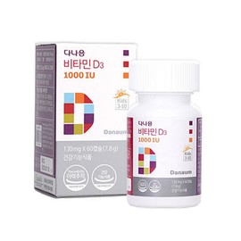 Danaeum Vitamin D soft capsule 1000IU for children, 60 tablets, 1 unit / 다나음 비타민D 연질캡슐 1000IU 어린이용 60정, 1개