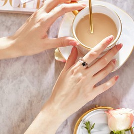 Paw Rings Dogs Cat Paw Rings Sterling Silver for Women and Girls Animal Lovers Rings Heart Paw Animal Jewellery, Sterling Silver, No Gemstone