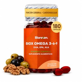 Biox Omega Synergic Formula 180 Cápsulas Pack Suplemento Epa Dha Ala Fuentes Pescado Olivo Linaza Apoyo Bienestar Cardiovascular Cognitivo Contribuye