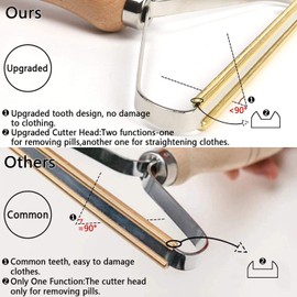 Portable Wool Lint Remover for Clothes,Joylike Wooden Lint Roller Fabic Shaver Manual Brush Scratch Cut Tool with Copper Cutter Head Shaver for Removing Pills,Fuzz and Lint from Cashmere Woolen Coat