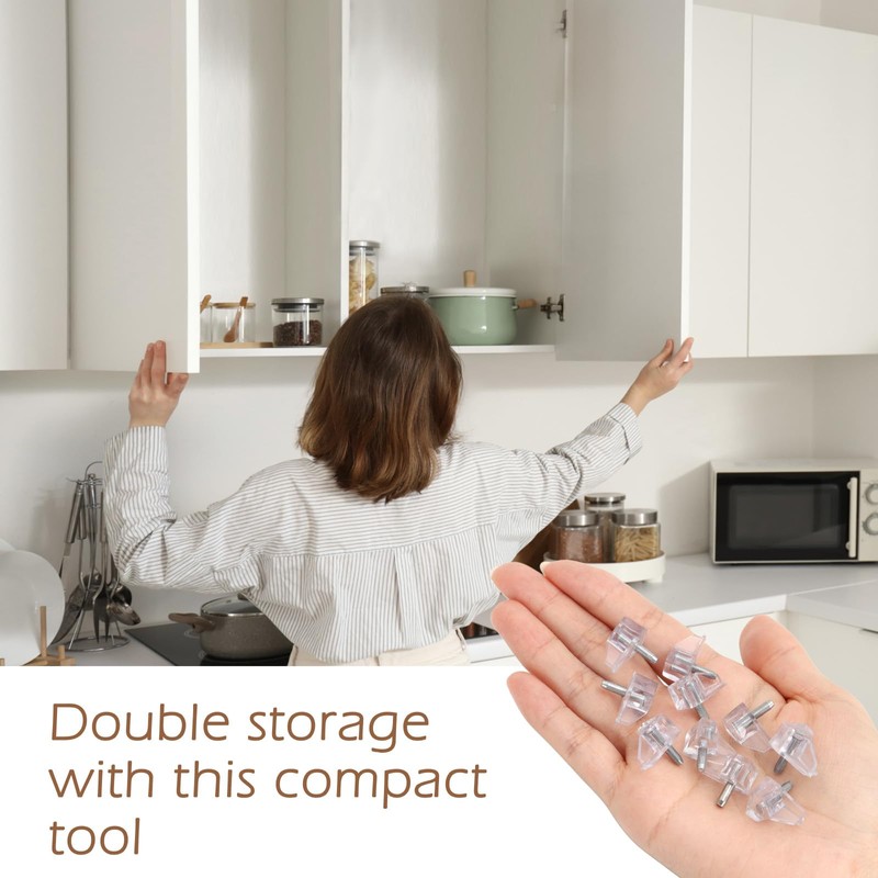 50 Pcs Shelf Support Pegs, Clear Plastic Cabinet Shelf Pegs,