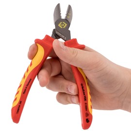 C.K Redline 2025 Edition VDE Cable Cutter & Stripper 160mm, German Made Electrical Insulated Wire Side Cutters, Lanyard Ready Heavy Duty Electrician Croppers, Electricians Snips, CK Tools T39073A 160