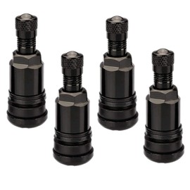 Pack of 4 Black Metal Valves, Universal Valves Tyre Car Metal, 11.3 mm Valve Holes, High-Quality Car Aluminium Valves, Robust, Durable and Versatile Compatible
