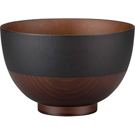 Canoe 73956 Rice Bowl, Lacquer, Black, Diameter 5.8 x 3.7 inches (14.8 x 9.5 cm), Traditional Japanese Color, Kyo-type Nuri Rice Bowl