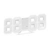 3D LED Wall Clock Minimalist White Frame Digital Wall Alarm