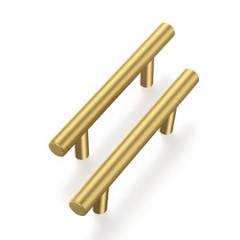 Haliwu 20 Pack Cabinet Handles Brass Gold Cabinet Pulls 3 Inch Hole Center Drawer Pulls Modern Bar Dresser Handles for Bathroom Kitchen Bedroom