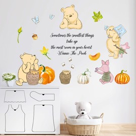 Winnie Wall Stickers for Kids, Winnie Character Stickers for Children Room, Winnie Inspirational Stickers, Winnie Removable Stickers for Baby Kids Nursery Bedroom Living Room Playroom Wall Decoration