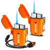 Waterproof Butane Torch Lighter Refillable Windproof Jet Flame Lighters for
