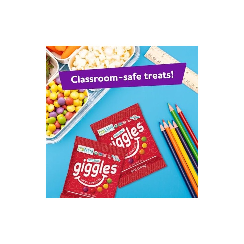 YumEarth Giggles Fruity Candy Pack Organic Vegan Allergy Friendly Treats