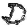 Single Row Tambourine Handheld Half Moon Tambourine Black Metal Bells