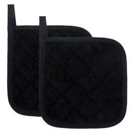 2Pcs Hot Pads for Kitchen, Ymapinc Heat Resistant Mats for Kitchen Countertop Durable Pot Holders Potholder Pot Holders and Oven Mitts (Black) 17"X17"
