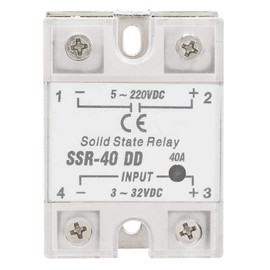 SSR-40DD Solid State Relay DC to DC (Input 3-32V DC Output 5-220V DC), SSR Solid State Relay SSR-40 DD, 40A 50-60Hz