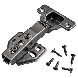 Kamtop 20 Pcs Cabinet Hinges, 110° Full Overlay Soft Close Kitchen Hinges with 120 Pcs Screws, 35mm Wardrobe Hinges Mute Concealed Cupboard Hinges Folding Doors Hinge, Black