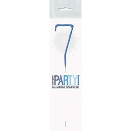 Blue Glitz Number 7 Birthday Sparkler (17cm) - Perfect for Birthday, Anniversary & Milestones Celebration - 1 Pc
