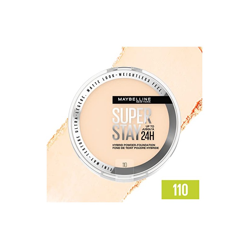 Maybelline Super Stay Up to 24HR Hybrid Powder-Foundation, Medium-to-Full Coverage