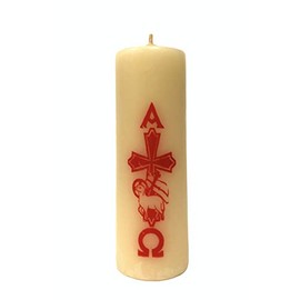 Cirio Paschal Candle Easter Lent Holy Week Cirio Pascual Cross Lamb Alpha Omega 6"x2"