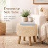 Wimarsbon Pouf Ottoman, Round Footstool with 4 Wood Leg, Handmade