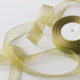 JaoZuyard Sage Green Organza Chiffon Ribbon 1/2 inch X 50 Yards Sheer Ribbon for Flower Fabric for Wedding Invitations Bridal Bouquets Party Decoration Gift Wrapping Bow Making