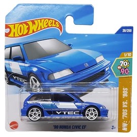 Hot Wheels - ´90 Honda Civic EF - HW: ´70s VS. ´90s 1/10 - HYW81 - Short Card - VTEC - Blue - Mattel 2025-1:64