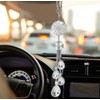 Car Interior Sparkling Rhinestones Crystals Ball Crystal Mirror Accessory (Silver)