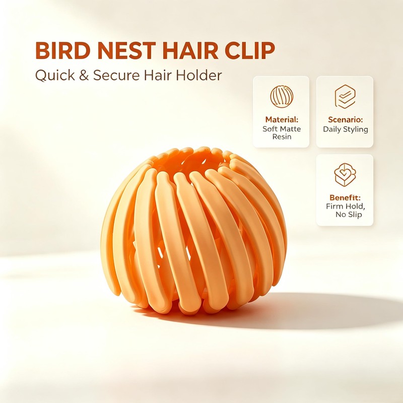 Bird Nest Magic Hair Clips 8 Pcs Mixed Color Frosted