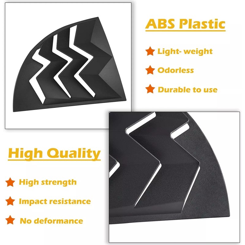 YMT Quarter Side Window Scoop Louvers ABS SunShade Cover for