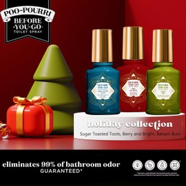 Poo-Pourri Toilet Spray, Holiday Pack Gift Set - Berry and Bright Balsam Bum and Sugar Toasted Toots Includes 3 2-Ounce Bottles