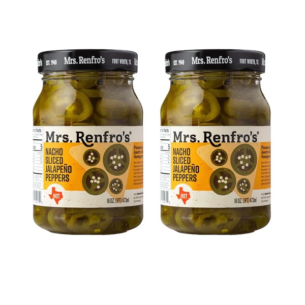 Mrs. Renfro’s Nacho Sliced Jalapeño Peppers – Crisp (16-oz. jars, 2-pack)
