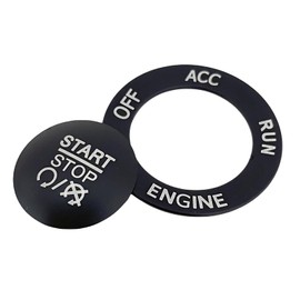 Push Start Stop Button Cover Trim for 2015-2021 Dodge Challenger Dodge RAM 1500 Dodge Charger, Aluminum Alloy, Black